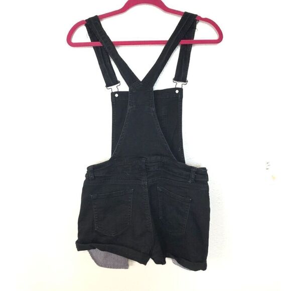 WAX JEANS Women's Short Jean Overalls Size Medium Black - Picture 3 of 13